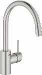 Grohe Concetto keukenkraan m. hoge draaibare uitloop en uittrekbare mousseur supersteel 32663DC3