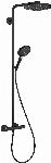 Hansgrohe Raindance 240 PowderRain 1jet showerpipe: m. Ecostat Comfort douchethermostaat, HOH=15cm, Raind. Select S 120 3jet handd. en hoofdd. 1jet mat zwart 27633670