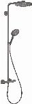 Hansgrohe Raindance 240 PowderRain 1jet showerpipe: m. Ecostat Comfort douchethermostaat, HOH=15cm, Raind. Select S 120 3jet handd. en hoofdd. 1jet brushed black chroom 27633340