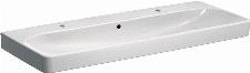 Geberit Smyle Square wastafel m. 2 kraangaten m. overloop 120x48x16.5cm wit 500253011 
