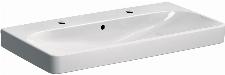 Geberit Smyle Square wastafel m. 2 kraangaten m. overloop 90x48x16.5cm wit 500252011