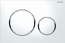 Geberit Sigma 20 bedieningsplaat DF frontbediend 24.6x16.4cm t.b.v. inbouwreservoir 8 en 12cm wit/glans verchr./wit 115882KJ1