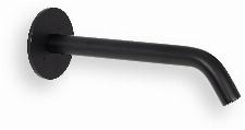 Blue Label Brondby uitloop wastafelkraan wand 20cm, mat zwart