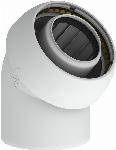 Burgerhout EasySafe concentrisch bocht 44 graden 60/100mm kunststof wit RAL9016 410470876