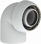 Burgerhout EasySafe concentrisch bocht 88.5 graden 60/100mm kunststof wit 410470875