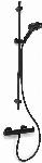 Blue Label Brondby glijstangset 90cm met douchethermostaat 150mm slang 150cm mat zwart FK-8072ASET-BL