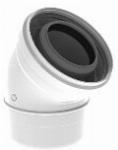 Burgerhout TwinSafe rookgasafvoerbocht 100/150mm 45� PP, concentrisch plooi wit 410084363