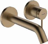 HansGrohe Tecturis S inbouw wastafelkraan inbouw wand met uitloop 16,5cm brushed bronze 73350140