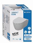 Geberit iCon Rimfree combipack wandcloset 53cm diepspoel met closetzitting wit keratect 501664008