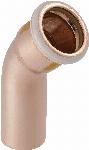 Geberit Mapress, Bocht, gas, 45 graden, 1-delig, koper, met HNBR afdichtring, 22mm x 22mm (schuifeind x persmof)