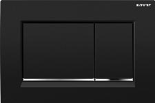 Geberit Sigma 20 bedieningspaneel DF frontbediend 24.6x16.4cm t.b.v. inbouwreservoir 8 en 12cm zwart/glans verchr./zwart 115883KM1