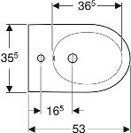 Geberit iCon bidet, wand, vuilafstotend, hxbxd 300x355x530mm, glans wit