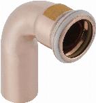 Geberit Mapress, Bocht, gas, 90 graden, 1-delig, koper, met HNBR afdichtring, 22mm x 22mm (schuifeind x persmof)