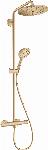 Hansgrohe Croma Select S 280 Air 1jet showerpipe EcoSmart: m. Ecostat Comfort douchethermostaat Ecosmart, HOH=15cm, Croma 280 1jet hoofdd. en 3jet handdouche brushed bronze 26891140