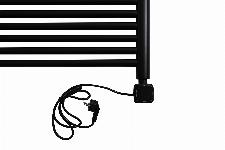 Thermrad (reserve) thermostaat tbv Tone-E elektrische handoekradiator, kleur matzwart incl kabel van 130cm met aangevormde stekker.