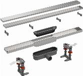 Easy Drain Compact Clean RVS douchegoot 70 cm met dryphon en RVS zero rooster zijuitloop inbouwdiepte = 75mm waterslot = 30mm EDCOM30ZTDRY700