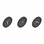 Grohe Smartcontrol druktoetsen voor opbouw chroom/graniet (3 knoppen met 3 verschillende symbolen) 14079XH0