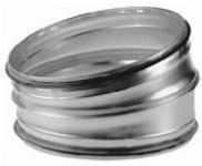 Velu rond luchtkanaal, staal, verzinkt, �125mm, steekeind, gladde bocht, 15�, lengte 20x20mm, insteek 35mm