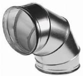 Velu rond luchtkanaal, staal, verzinkt, �315mm, steekeind, segmentbocht, 90�, lengte 315x315mm, insteek 45mm