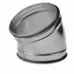 Velu rond luchtkanaal, staal, verzinkt, �125mm, steekeind, gladde bocht, 30�, lengte 40x40mm, insteek 35mm