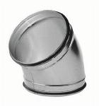 Velu rond luchtkanaal, staal, verzinkt, �250mm, steekeind, gladde bocht, 45�, insteek 35mm