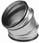 Velu rond luchtkanaal, staal, verzinkt, �315mm, steekeind, segmentbocht, 45�, lengte 130x130mm, insteek 45mm