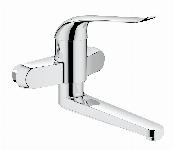 Grohe Euroeco Special wastafelkraan wandmodel met onderuitloop z. S-koppelingen chroom 32772000