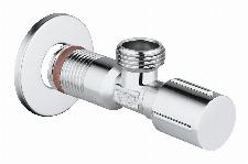 Grohe hoekstopkraan buitendraad 1/2"x1/2" met teflon dichtingsring en metalen greep chroom 22043000