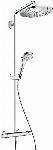 Hansgrohe Croma Select S 280 Air 1jet showerpipe EcoSmart: m. Ecostat Comfort douchethermostaat HOH=15cm, Croma 280 1jet hoofdd, Select S multi handd. chroom 26794000
