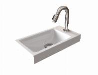 Blue Label Mette wastafel, mineraal, model Joy 40cm wit 40x22x5,5 (bxdxh)