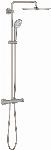 Grohe Euphoria XXL douchesysteem m. douchethermostaat, aquadimmer, Rainshower Cosmo 310 hoofdd, handd. supersteel 26075DC0