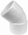 Wavin Wadal pvc L-bocht 45°, doorsnee 40mm, lijmmof/lijmmof, wit