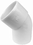 Wavin Wadal pvc L-bocht 45°, doorsnee 50mm, lijmmof/spie-eind, wit