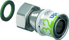 Uponor S-Press Plus pers schroefkoppeling m. wartel bi.dr. 32mmx1" 1070609