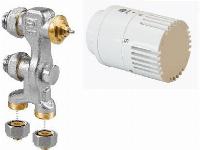 Jaga PRO ventiel vloer 1+2 pijps met JW-kop en koppelingen 16x2mm voor aluminium-kunststof buis COLO.PF2.JW.3316