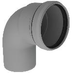 Burgerhout Bm-PP rookgasafvoerbocht 80mm 90� PP grijs 400452046