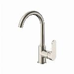 Blue Label Skive wastafelkraan C-uitloop, geborsteld nikkel FK-0429-BN