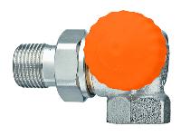 Heimeier Eclipse, drukgecompenseerde thermostatische radiatorkraan 1/2" Dubbel Haaks Rechts