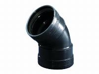 Wafix PP Bocht 90mm 45� m/m Zwart