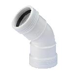Wavin Wafix fitting, PP bocht 45gr, 32 x 32mm M/M wit