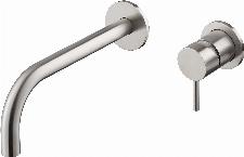 Blue Label Viborg Steel wastafelkraan wand m inbouwdeel uitloop 210mm cold start RVS XV17050SLR.AC.005