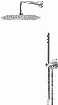Blue Label Viborg Steel set zonder kraan met hoofddouche 30cm, douchehouder, handdouche en doucheslang, RVS XV08136SLR.AC.005