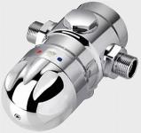 Rada thermostatisch mengapparaat, type 320 M, voor opbouw leidingwerk, 3/4" buitendraad, met keerkleppen en vuilfilters