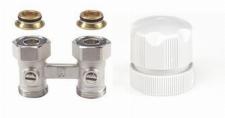 Solar Plus H-onderblok, recht, messing, 3/4" Euroconus, 3/4" Euroconus, tweepijp