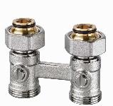 Heimeier Vekotrim H-onderblok recht 2-pijps 3/4" buitendraad 0566-50.000