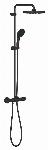 Grohe Tempesta doucheysteem m. douchethermostaat, aquadimmer, hoofddouche �25cm HOH=15cm, handdouche �10cm m. 2 straalsoorten mat zwart 266702431