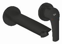 Grohe Eurosmart 2-gats wastafel wandkraan M-size m. voorsprong 20.9cm mat zwart 293382433
