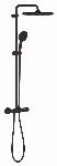 Grohe Tempesta 250 Cube douchesysteem m. douchethermostaat, aquadimmer HOH=15cm, hoofdd. 1 straalsoort, handd. 2 straalsoorten mat zwart 266892431 