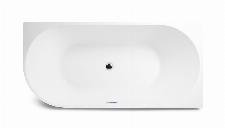 Blue Label Rasmus back-to-wall bad, hoek rechts acryl 170x80x58cm mat wit