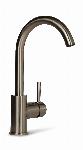 Blue Label Brondby wastafelkraan C-uitloop cold start geborstel nikkel FK-0320-BN